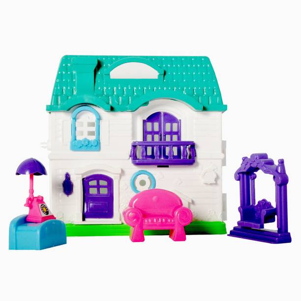 Planet of Toys Doll House Play Set for Kids Girls Dream Doll House with Furniture Toy Set Multi Color Pack of 1