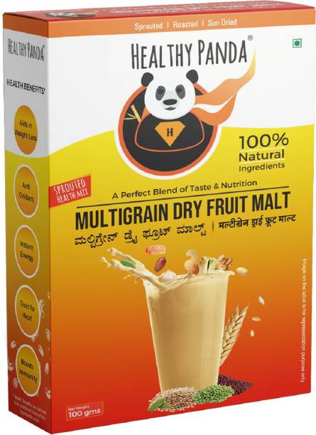 HEALTHY PANDA Organic Sprouted Multigrain Dry fruit Malt/Multigrain Health Mix(200 gms) 100 X 2 Nutrition Drink