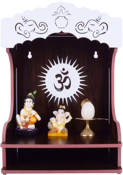 Nexat Mandir Wooden Temple for Home Pooja, Arti Temple for Home and Office Solid Wood Home Temple