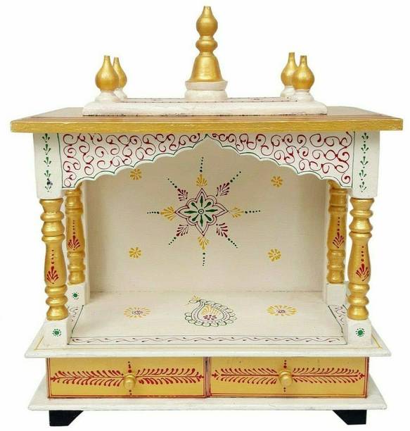 FurniGully (Mandir) Temple for Home Pooja, Arti Solid Wood Home Temple