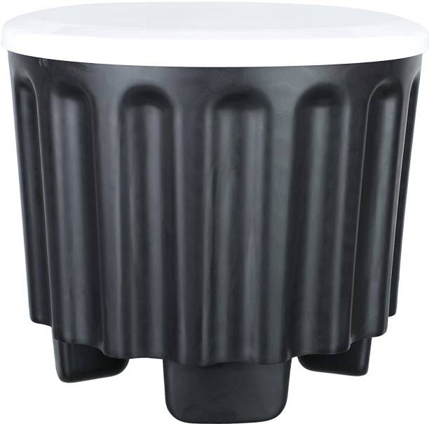 Cutting EDGE Set Of 1 | Black and White Lid | Multipurpose Eco Plastic Kids Chair/Storage Stool for Home and Kitchen Plastic Stool