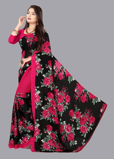 Anand Sarees Printed, Floral Print Daily Wear Georgette Saree - Image 2
