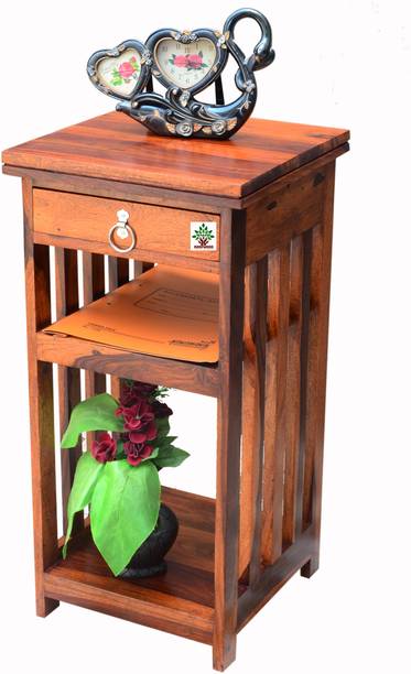 ROOFWOOD Stripless One Drawer Bedside Table in Natural Wood Solid Wood Side Table