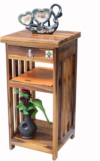 ROOFWOOD Stripless One Drawer Bedside Table in Natural Wood Solid Wood Side Table