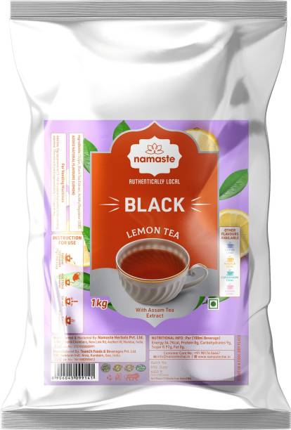 Namaste Chai Instant Tea Premix, Lemon Chai | Value Pack | Assam Tea | Vending Machine | Ready Mix (1kg, Powder) Lemon Instant Tea Pouch