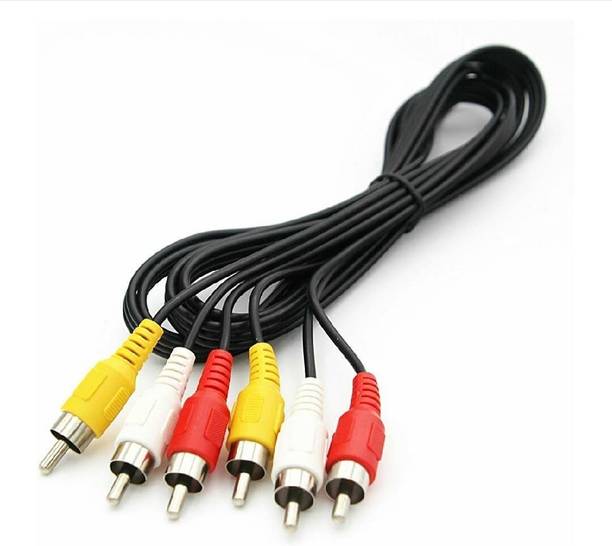 Sindhi Electronics  TV-out Cable 3RCA Male to 3RCA Male Audio Video Cable Compatible for TV, LCD, LED, DTH, DVD, VCR
