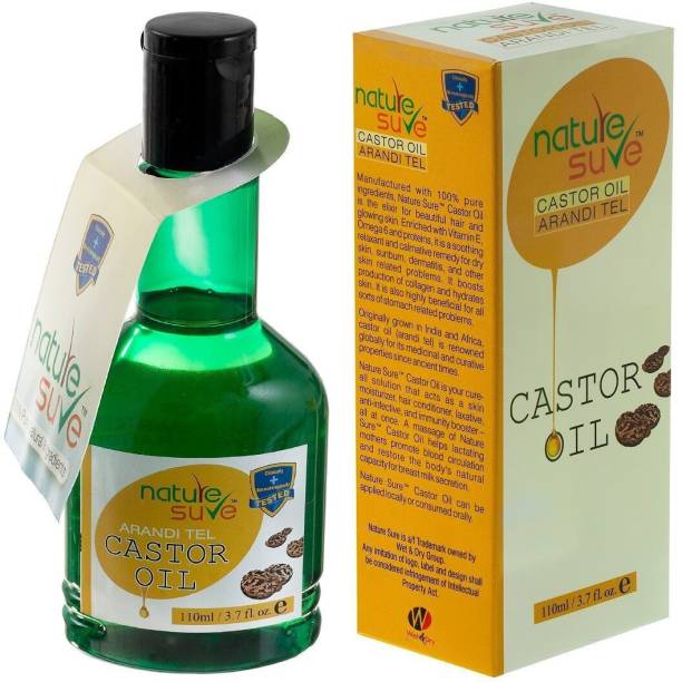 Nature Sure 100% PURE CASTOR OIL ( RICINUS COMMUNIS) 110 ML Hair Oil