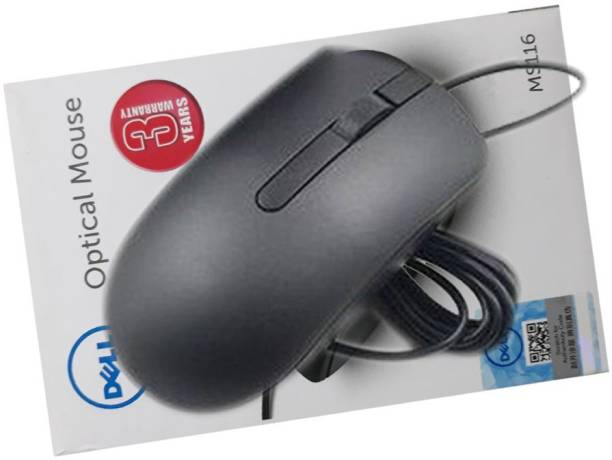 DELL Majestic Basket Ergonomic & Comfortable Wired Mouse -1000 DPI Wired Optical Mouse