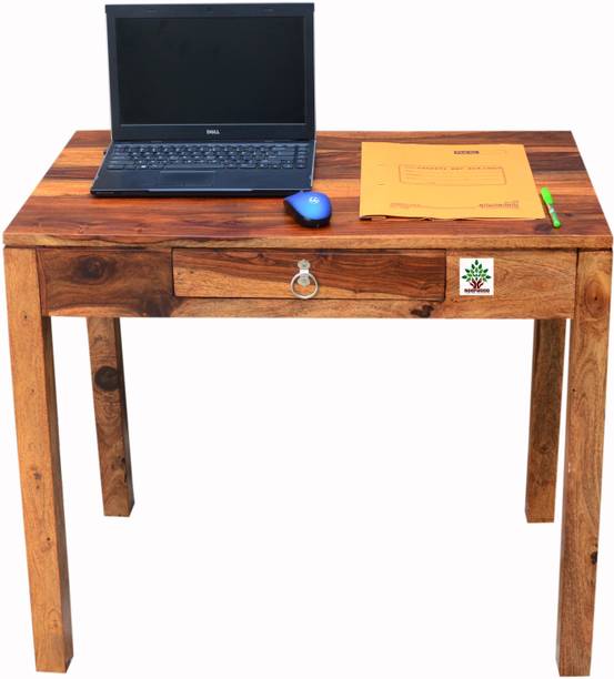 ROOFWOOD Sheesham Wood Reading Writing Study Table Laptop Computer Work Station Desk with Drawer Storage for Home Office Students Solid Wood Study Table