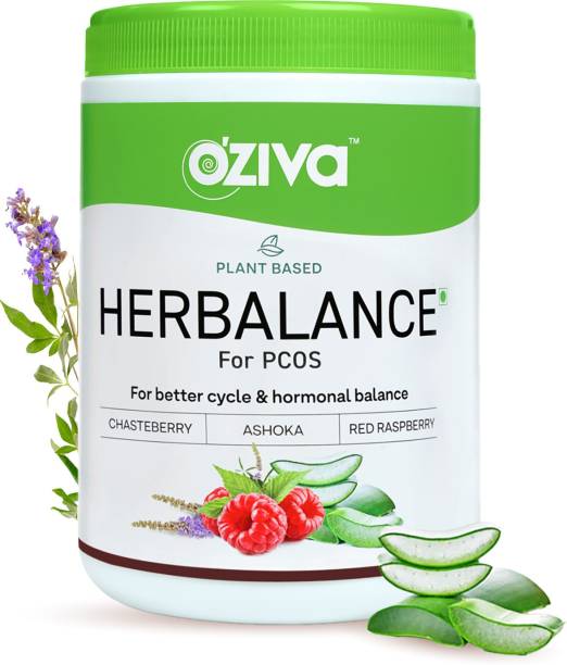 OZiva Plant based HerBalance for PCOS, with ChasteBerry, Shatavari for Hormonal Balance