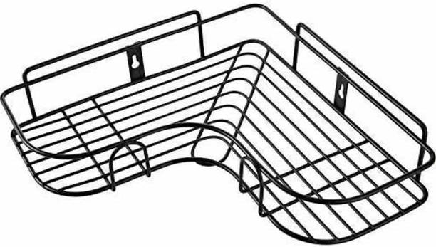 RAJBHUMI Stainless Steel Self Adhesive Bathroom Shelf Corner Rack for Kitchen & Bathroom Shelves Bathroom Corner Shelf and Racks Stainless Steel Bathroom Set