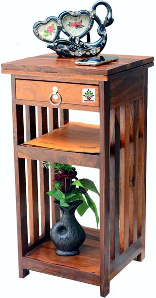 ROOFWOOD Stripless One Drawer Bedside Table in Natural Wood Solid Wood Side Table