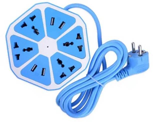 BUY SURETY New Arrival High Quality Multiplug Sockets for Multiple Devices Use for Home/Office, Hexagon Socket Multipurpose Extension Board with 4 USB charging point 4 Socket 4  Socket Extension Boards
