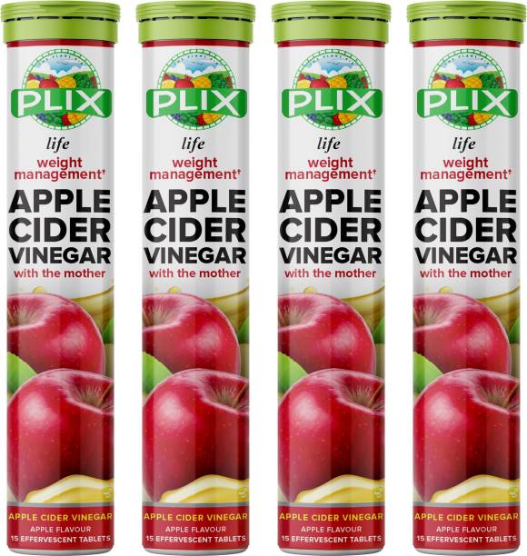Plix World's First Apple Cider Vinegar -60 Effervescent Tablets