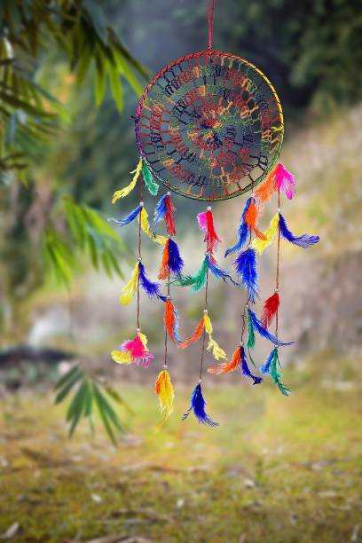 Ryme Multi Color Crochet Dream Catcher Wall Hanging For Room And Car Wool Dream Catcher