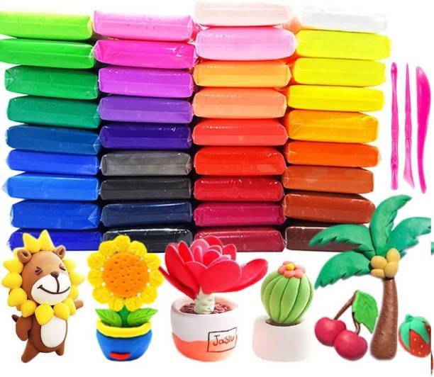 Do Pal Bouncing Clay Slime Putty Ultra Soft with molds inside Set of 36 Pcs Multicolor Multicolor Putty Toy