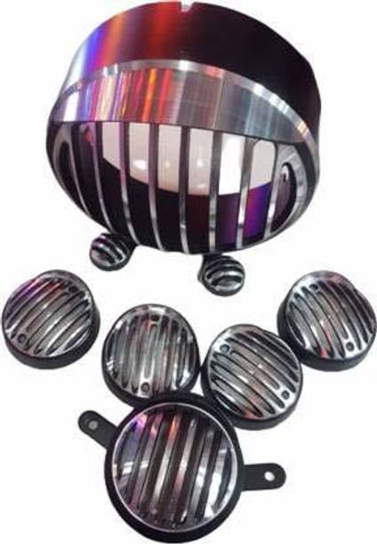 Golden Fox Classic bullet ,350,500 Heavy Metal Bullet Head light Grill Bike Headlight Grill Bike Headlight Grill