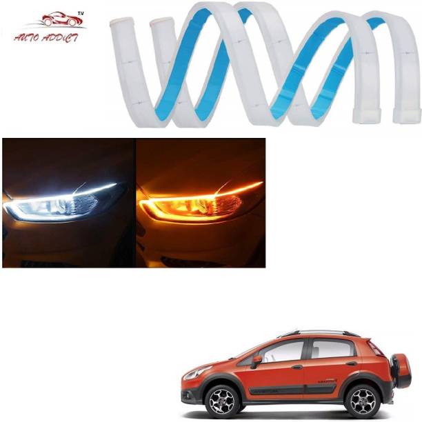 AuTO ADDiCT Car Headlight LED DRL - Daytime Running Light (Turn Signal Yellow,White) For Fiat Avventura Car Fancy Lights