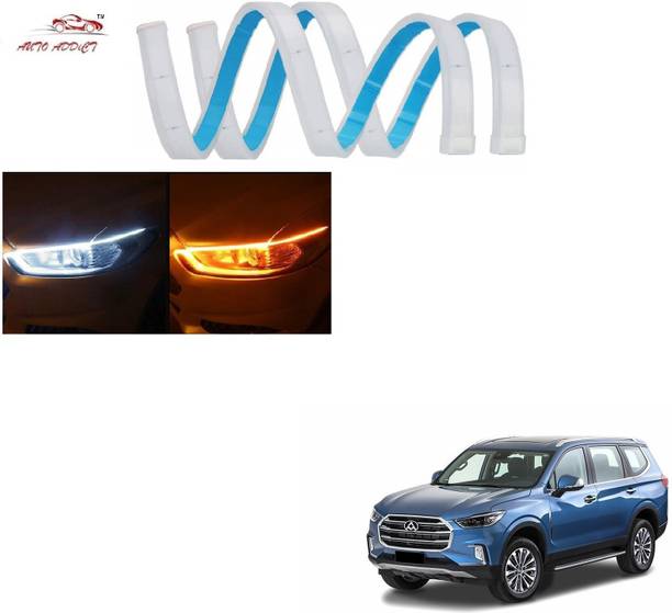 AuTO ADDiCT Car Headlight LED DRL - Daytime Running Light (Turn Signal Yellow,White) For MG Gloster Car Fancy Lights