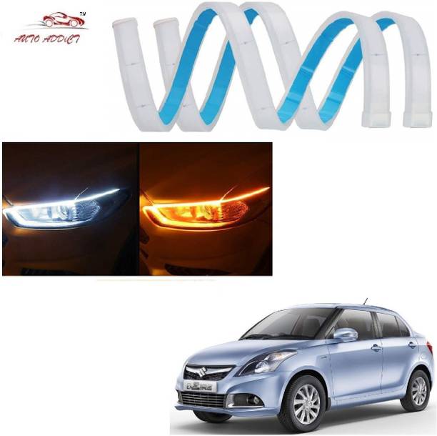 AuTO ADDiCT Car Headlight LED DRL - Daytime Running Light (Turn Signal Yellow,White) For Maruti Suzuki Swift Dzire New (2011-2017 Car Fancy Lights