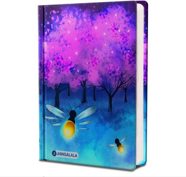 Jhingalala Fireflies Hard Bound Undated A5 Diary Notebook (20 X 14.5 CM, 80 GSM, 190 Ruled Perforated Pages) Diary for Gifting, Personal Diary A5 Diary Ruled 190 Pages