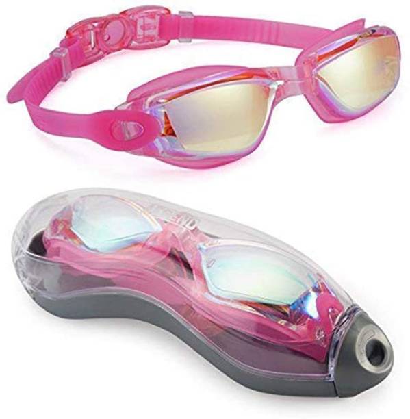 PROBEROS Swimming Goggles Swimming Glasses HD Waterproof Anti-Fog Anti-uv Goggles (Pink) Swimming Goggles