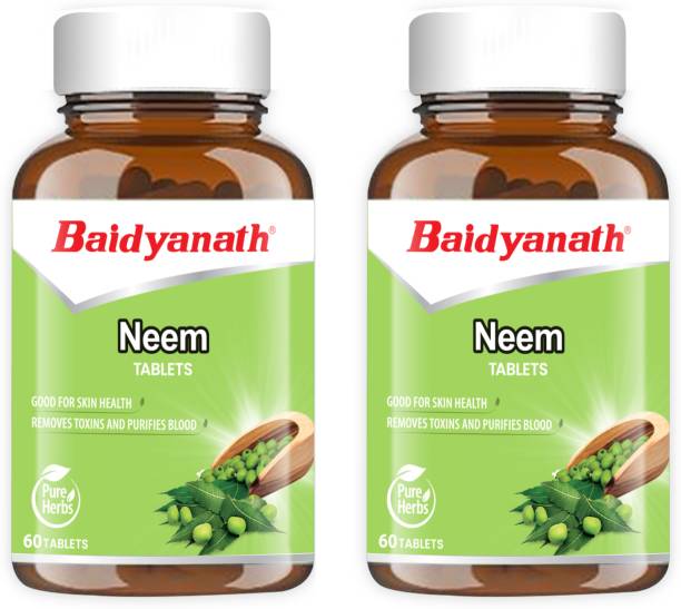 Baidyanath Neem Tablets- A known Ayurvedic Herb for Healthy Skin and Hair | Powerful Blood Purifier| Helps to Balance Blood Sugar Levels & Boosts Liver Health & Metabolism | Pack of 2