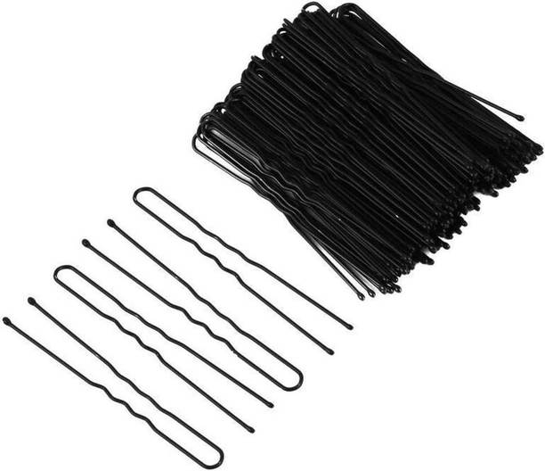 Ghelonadi 100 PCS U Pins Bobby Pins Hair Clips Women Hairpins No Slip Grip Thin Reusable for Hair Styling Black Bun Clip