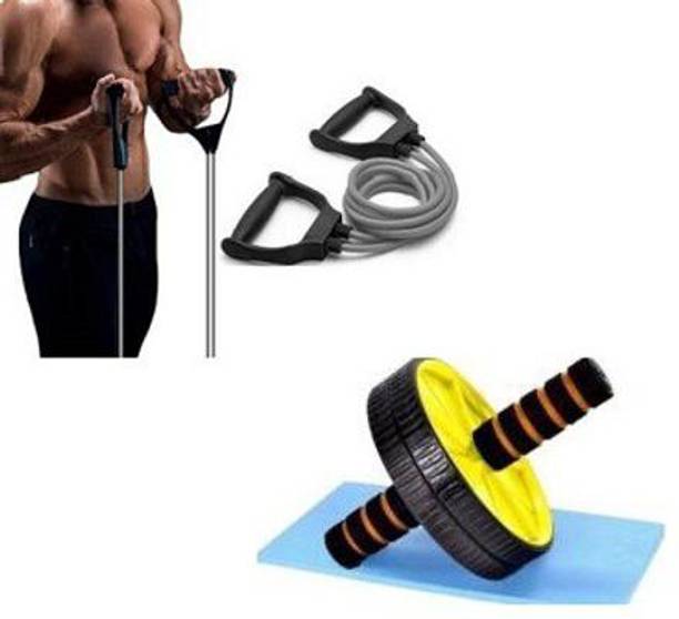 ADONYX Combo of ab wheel and toning tube home gym Fitness Accessory Kit Kit