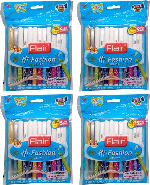 FLAIR Flair Hi Fashion Gel Pen ( Pack Of 4 ) Gel Pen