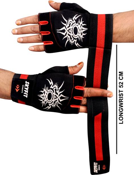 स्काईफिट Super Strong Wrist Support Gym Sports Gloves जिम और फिटनेस दस्ताने