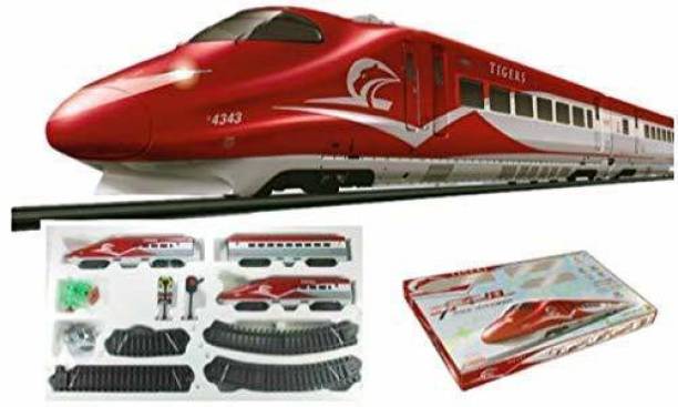 SR Toys Tigers Bullet Train Set with Light and Sound & Track High Speed Electric Metro