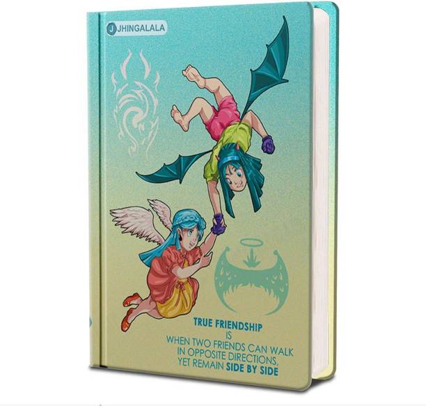 Jhingalala True Friendship Hard Bound Undated A5 Diary Notebook (20 X 14.5 CM, 80 GSM, 190 Ruled Perforated Pages) Diary for Best Friend, Gift for Friendship Day A5 Diary Ruled 190 Pages