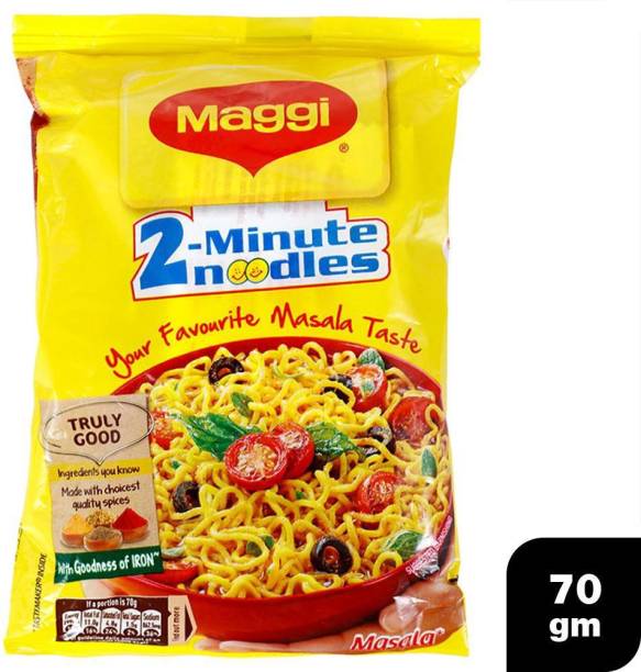Maggi 2-Minute Masala Instant Noodles 70 g Pack of 12 (12 X 70G) Instant Noodles Vegetarian