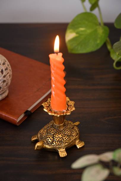 Fashion Bizz Turtle/Tortoise Candle Holder,Metal Candle Stand for Home Decoration,Hotel Decoration, Candle Light Dinner & Dining Table Animal Showpiece Figurine Candle Holder Aluminium 1 - Cup Candle Holder
