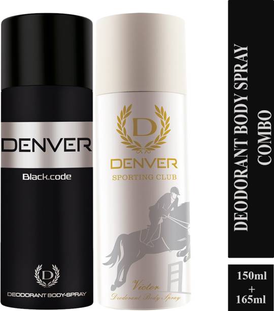 DENVER Black Code and Victor (Pack of 2) Deodorant Spray  -  For Men
