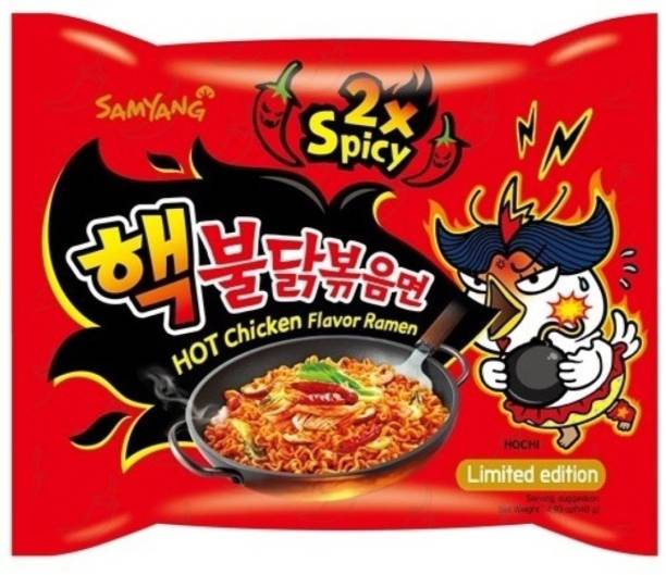 Samyang 2X Spicy Bulduk Hot Chicken Flavour Instant Korean Noodles 140g Hakka Noodles Non-vegetarian