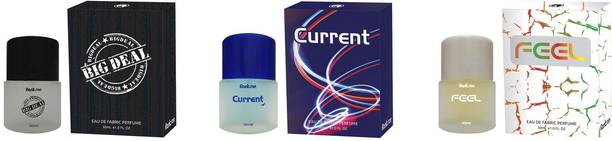 Rankson Big Deal, Current, Feel Eau De Fabric Perfume -Pack Of 3 - 30ML Each Perfume  -  90 ml