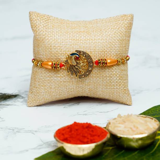 eCraftIndia Designer D1004P6_FSB Assorted Rakhi, Chawal Roli Pack  Set
