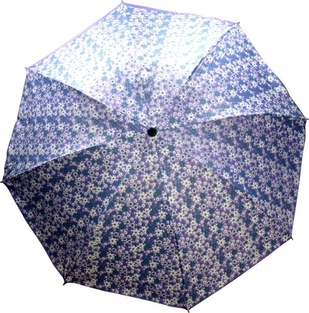 KEKEMI UMB023_03 UMB016F 3 Fold Print Windproof Rain Travel Umbrella