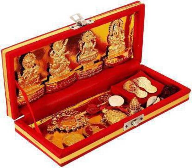 AgTrendz Shri Laxmi Kuber Dhan Varsha Yantra-Medium Size , Multicolour Brass Yantra (Pack of 1) Brass Yantra Brass Yantra