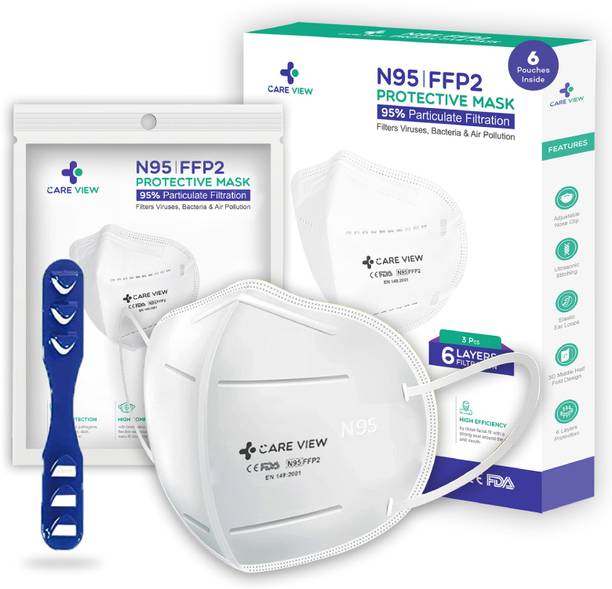 careview White N95 | FFP2 Protective Mask with Ear Loops Filters Viruses, Bacteria & Air Pollution CV1221