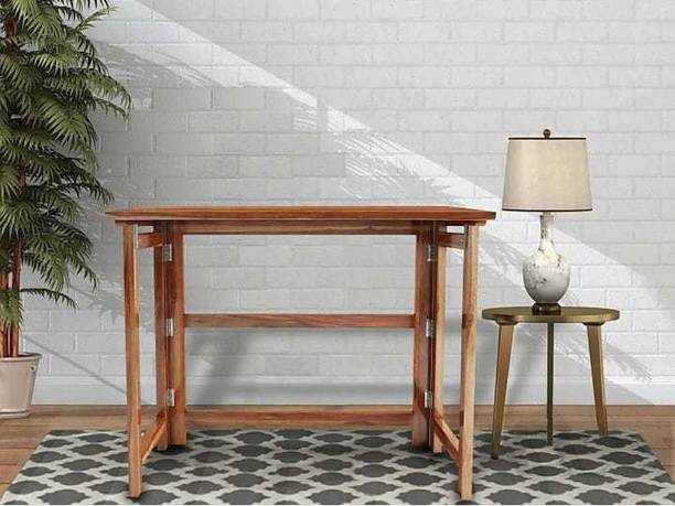 Tamannaartpalace Sheesham Wood Foldable Study Table (Pre-Assembled) Natural Honey Finish) Solid Wood Study Table