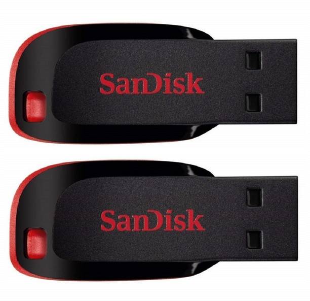 SanDisk Cruzer Blade USB 2.0 32 GB (Combo of 2) Flash 32 GB Pen Drive Compatible with Laptop, Desktop Computer, Television, Audio Player, Gaming Console USB 2.0 Plastic Case