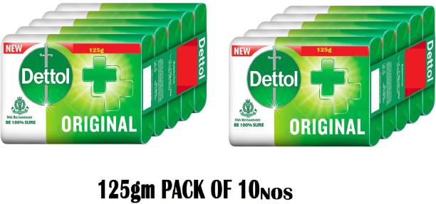 Dettol Original Germ Protection Bathing Soap bar 125gm ( 10nos soaps)
