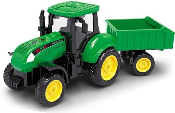 SR Toys Powered Tractor Trolley Toy for Kids Role play Construction Toys for Boys Small Size -Agricultural Toy (Green, Pack of: 1)