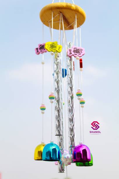 Sanol :) Shanol :) Multicolour bell and pipe Wind Chimes For Home, office, gaden, balcony, Corey door, decoration and Positive Energy feng shui item Lovely Color Pipes Wind chime For Bedroom (Assured Good Sound) Aluminium Windchime (22 inch, Multicolor) wind chime for good luck and prosperity...:) Aluminium, Wood, Steel Windchime
