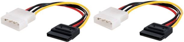 LipiWorld Video Cable 0.17 m Molex to SATA Cable, 15 Pin SATA to 4 Pin Molex Power Adapter Cable Cord for SATA Hard Drives and CD ROM (Pack-2)
