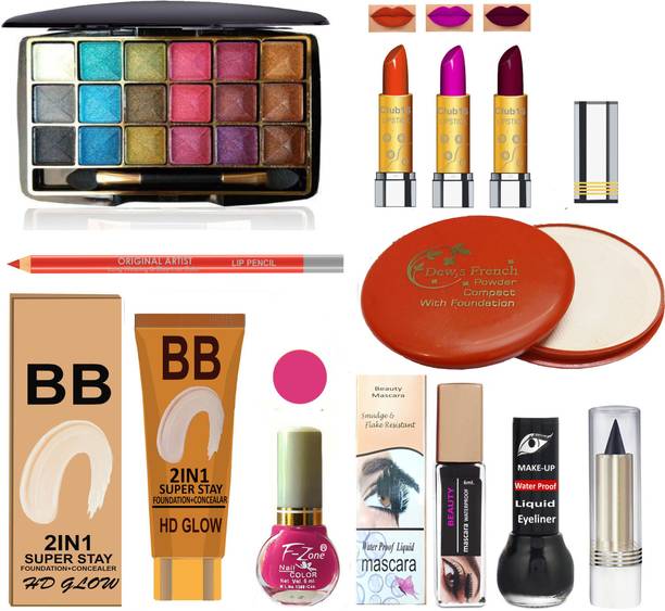 CLUB 16 All In One Makeup Kit of 11 Makeup Items BKM47