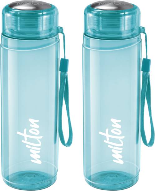 MILTON Hector 1000 Pet Water Bottle, Set of 2, 1 Litre Each, Blue 1000 ml Bottle